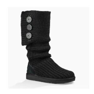 NWOT UGG Cardy Tall Knit Sweater Boots Black (7)
